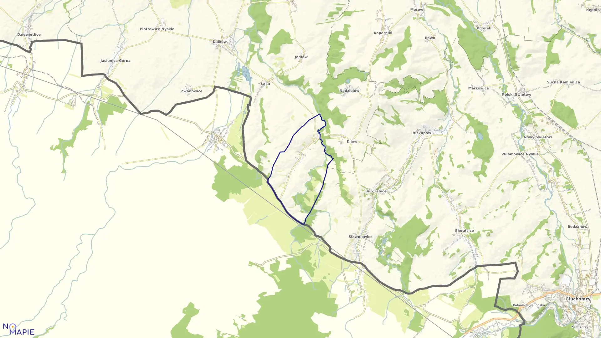 Mapa obrębu JARNOŁTÓW w gminie Otmuchów