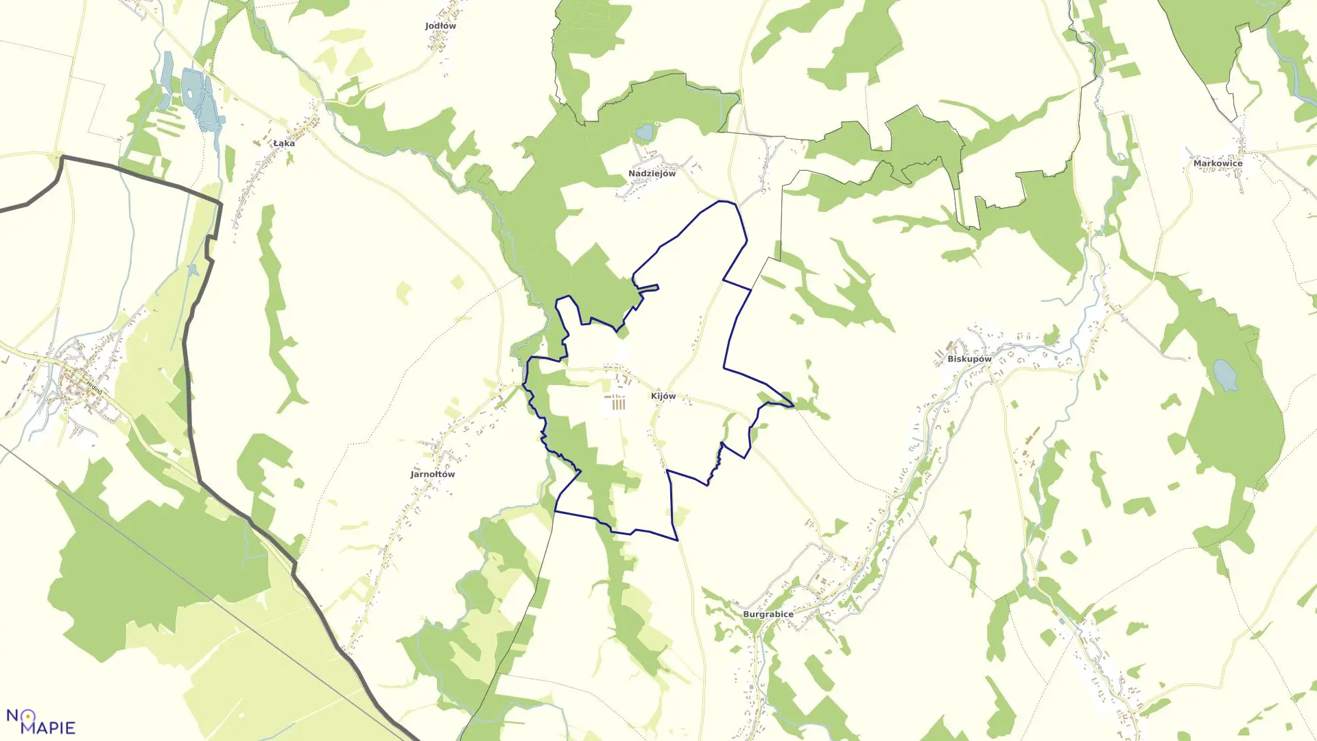 Mapa obrębu KIJÓW w gminie Otmuchów